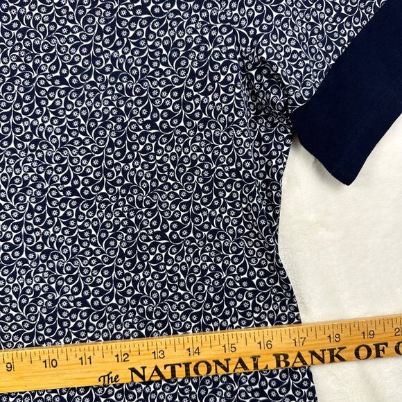 Michael Kors Womens Dress Navy White Floral Print Short Sleeve Size S NWT Preppy - Picture 8 of 12